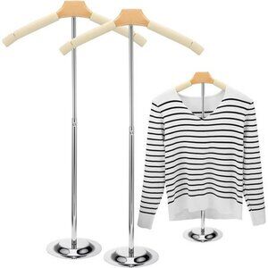 2 pcsFlexible Shoulder Stand Adjustable T Shirt Display Beige Coat Hanger Stand